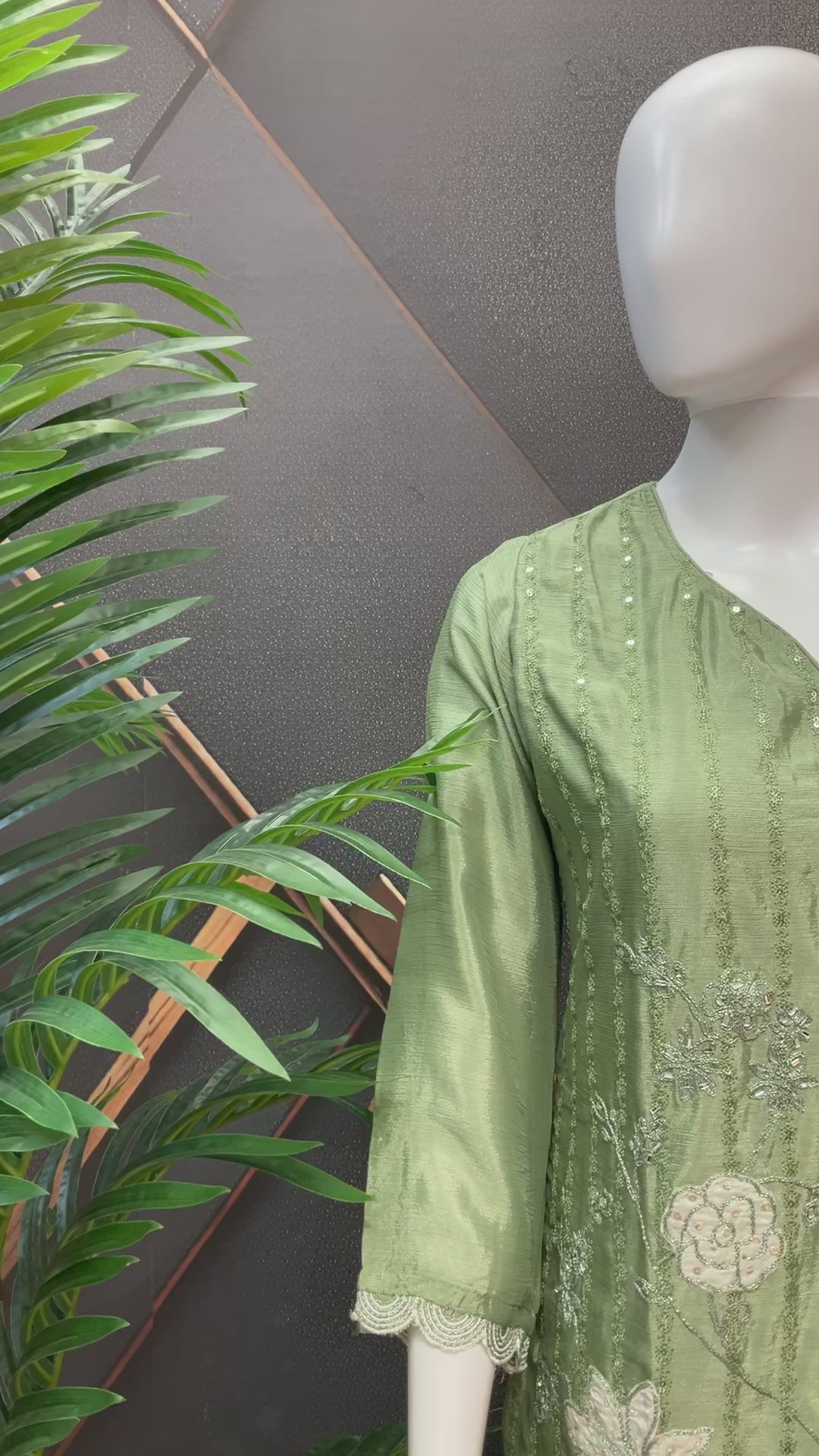 Party Wear -Elegant Pastel green sharara suit