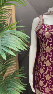 Semi Benarasi Satin Silk Sharara Set