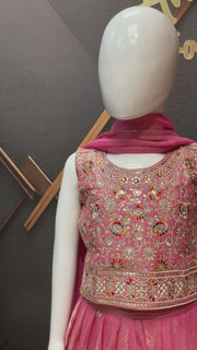 Girls Pink Lehenga sets