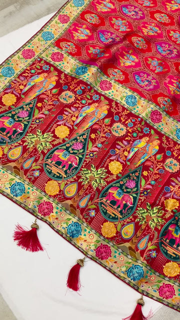 Premium Quality Kani Silk Saree - Traditional Weaving Designs