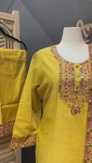 Plus Size Yellow Party Wear kurti set