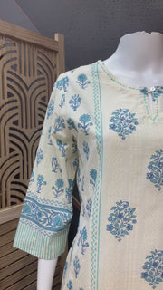 Jaipur Cotton Kurti with Kota Dhoriya Dupatta
