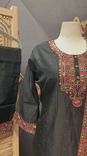 Plus Size Black Party Wear Kurti set