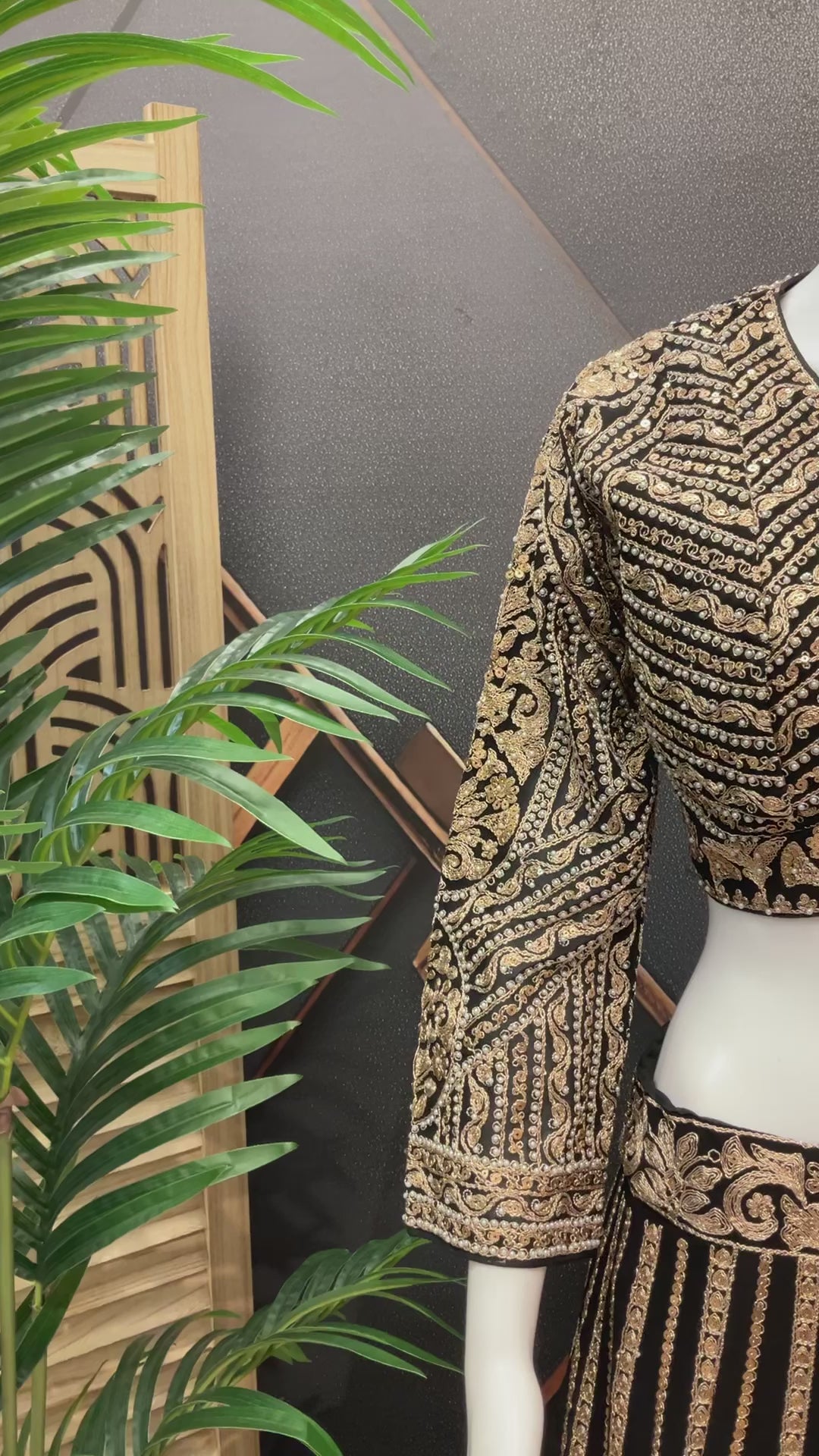 Black - Heavy Work Designer Lehenga set- Georgette