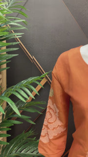 Women’s Pastel Orange Kurti Set