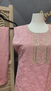 Pink Plus size Women’s kurti set