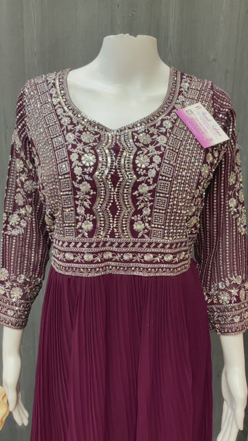 Georgette Party Wear Long Dress - Elegant Ethnic Gown