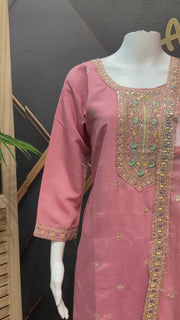 Pastel Pink Party Wear Kurti set
