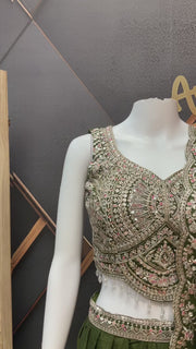Green Party Wear Lehenga set