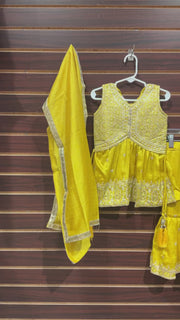Toddler Girls Mustard Yellow Sharara Set