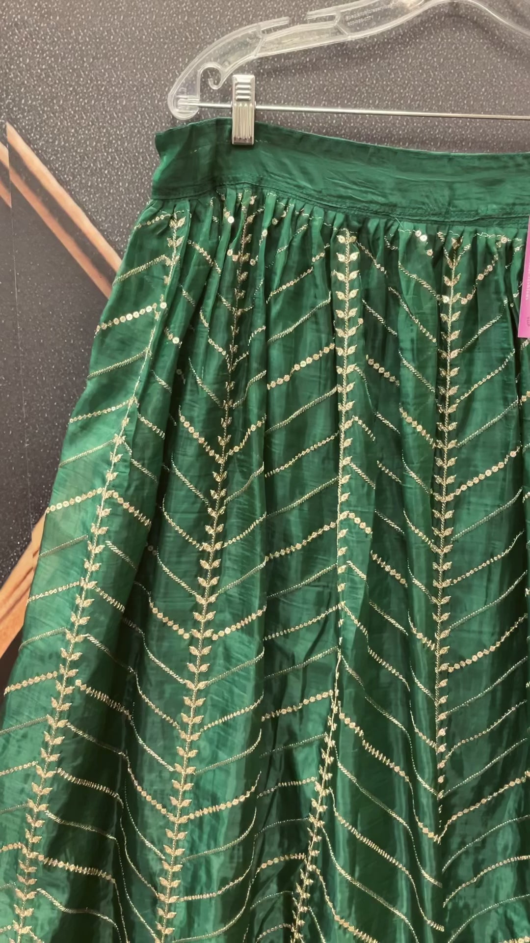 Party Wear Organza Skirts with Gold Zari work