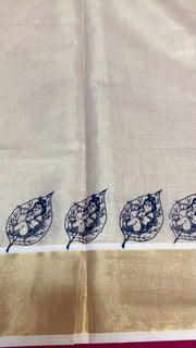 Krishna Print Kerala saree with Blouse