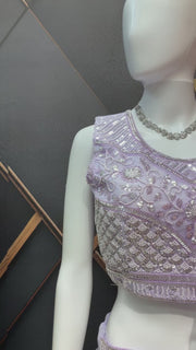 Pastel Lavender Party Wear Lehenga set