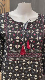 Women’s Black Pure Cotton Kurti