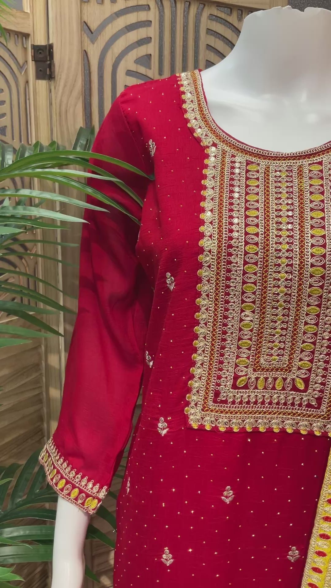 Size 38-Party Wear Chudidhar/Kurti sets with contrast dupatta