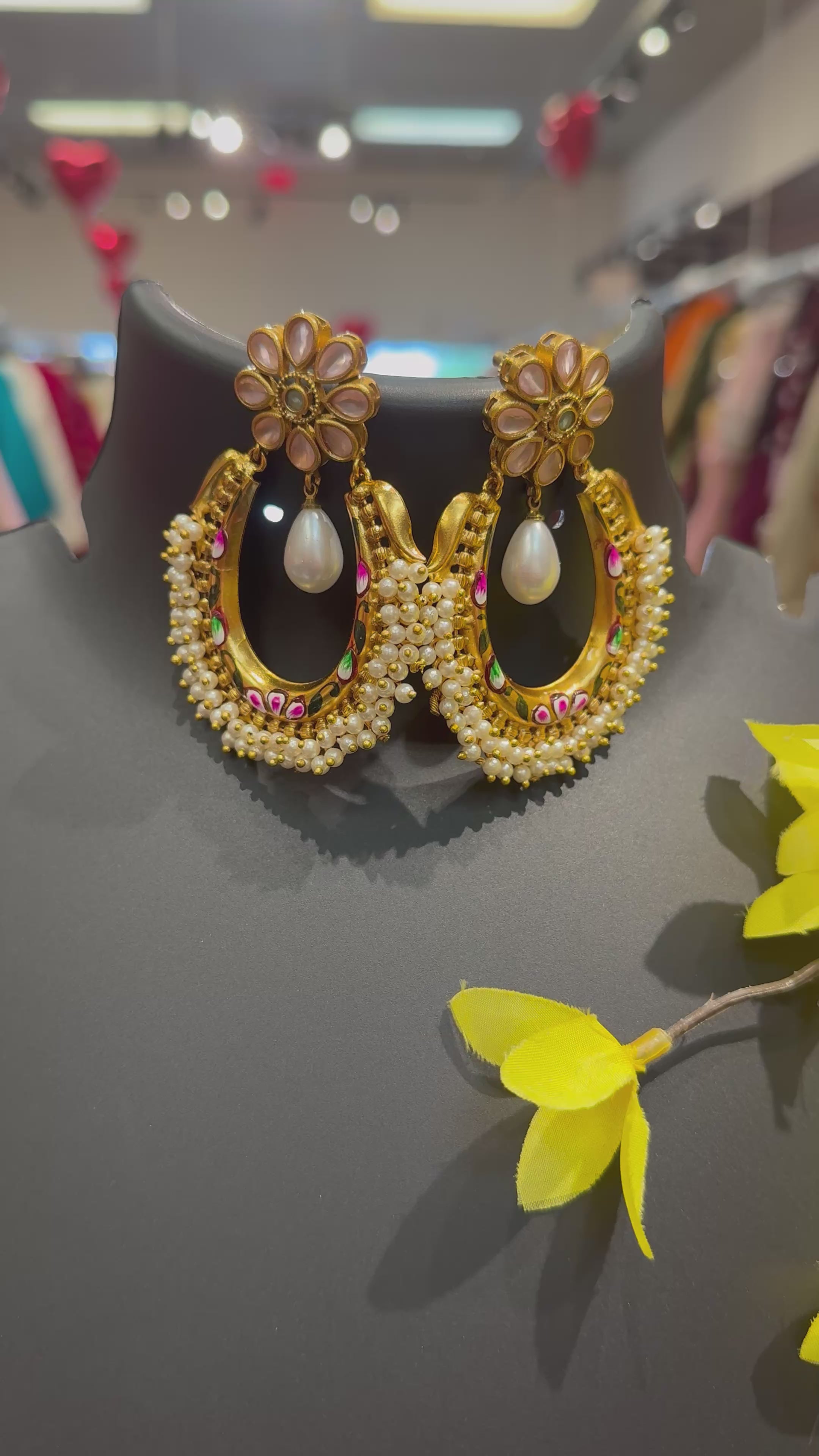 MattFinish Statement Earrings with Guttapusalu