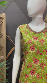 Parrot green teenage Girls palazzo set