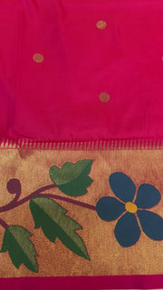 Pink Semi Silk Paithani Saree