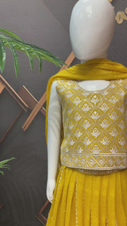 Girls Yellow Lehanga set