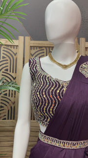 Dark Purple Ready to Wear saree