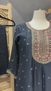 Navy Blue Anarakali Kurti set