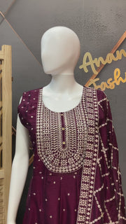 Party Wear Long Dress with Dupatta