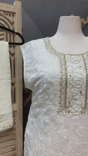 White Plus size Women’s kurti set