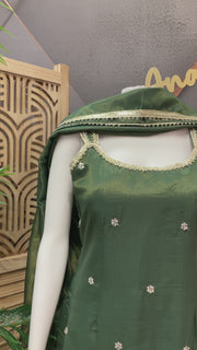 Sleeveless Tissue with Embroidery Sharara Set