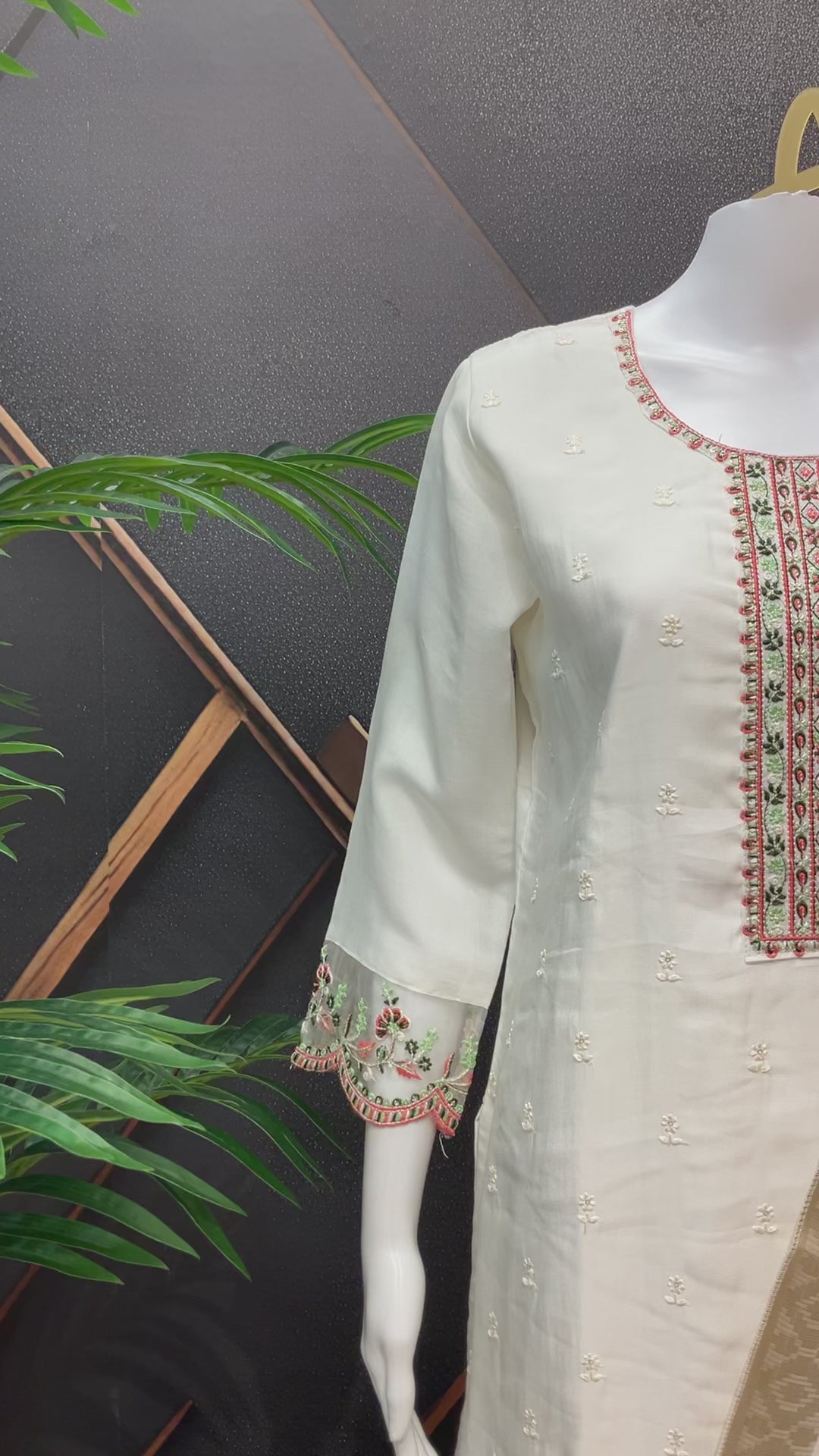 White Party Wear Kurti set