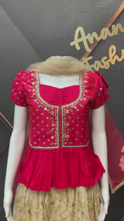 Pink Pattu Pavada set