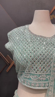 Plus Size pastel blue Lehenga set