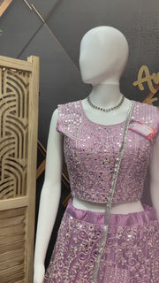 Heavy Work Lavender Lehenga set