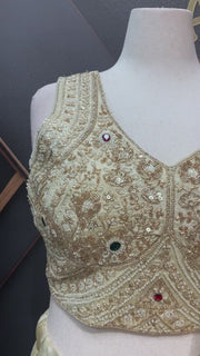 Pastel Shade Tissue Designer Lehenga set