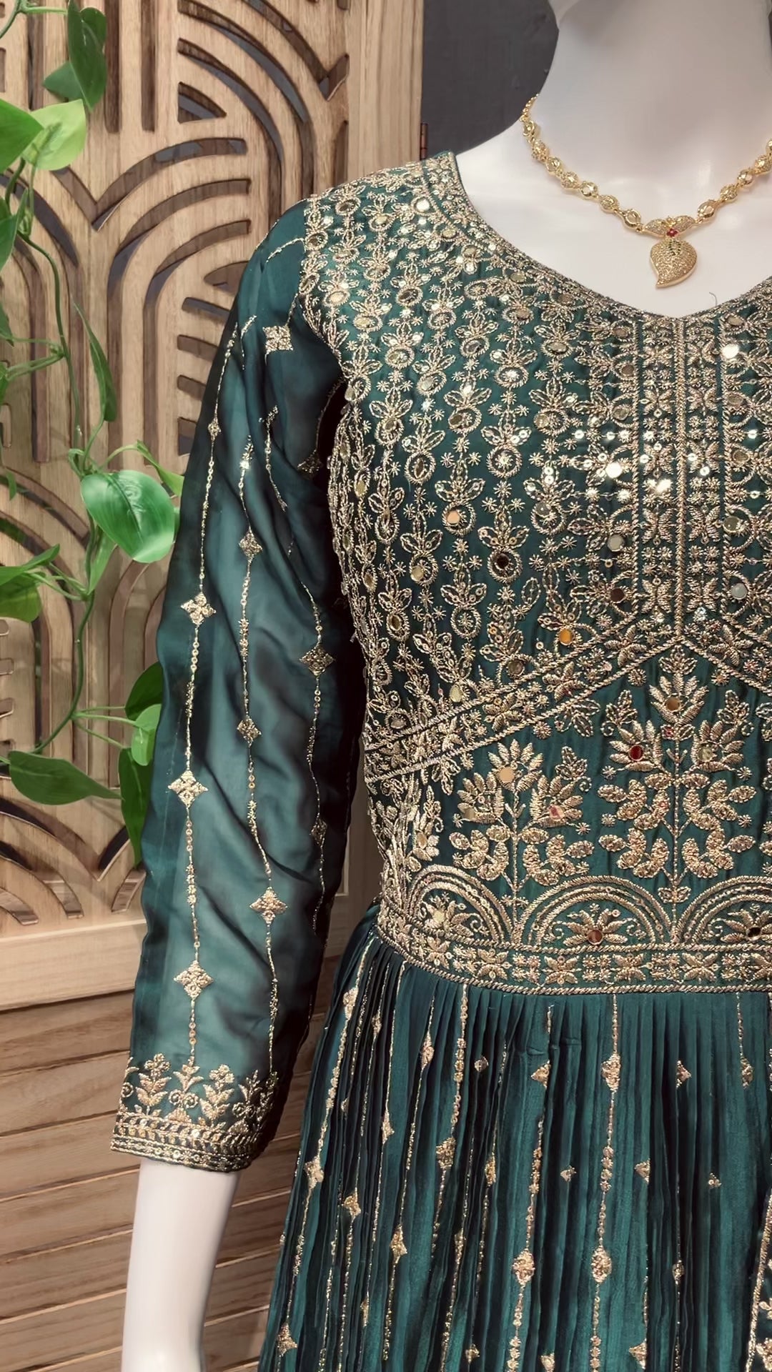 Size 38- Rama Green Long Party Wear Dress