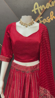 Red Gajji Silk Garba Chaniya Choli set