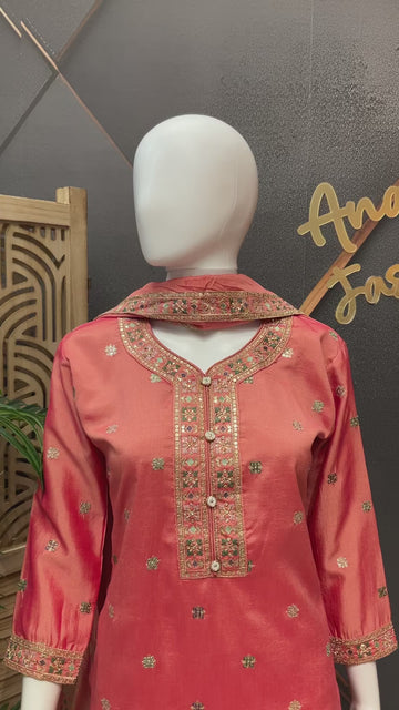 Teenage Girls - Peach Color Kurti set