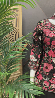 Black Georgette with Embroidered Sharara Set