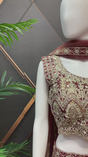 Shimmery Tissue Lehenga Set Pastel Shades