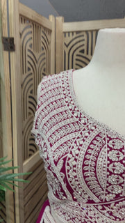 Plus Size Georgette Lehenga Set with Heavy Embroidery
