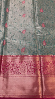 Semi Silk Kanjeevaram Allover Design Blue Saree
