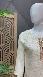 Half White Kurti