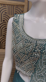 Women’s Rama Green Ready-to-Wear Saree