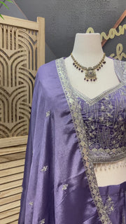 Pastel Purple Plus Size Lehenga Set