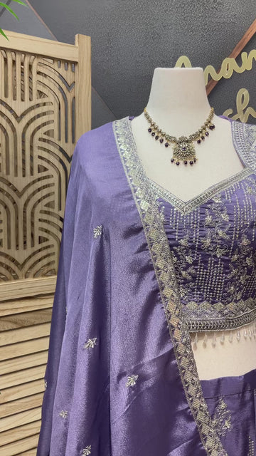 Pastel Purple - Plus size lehenga sets- Size 50