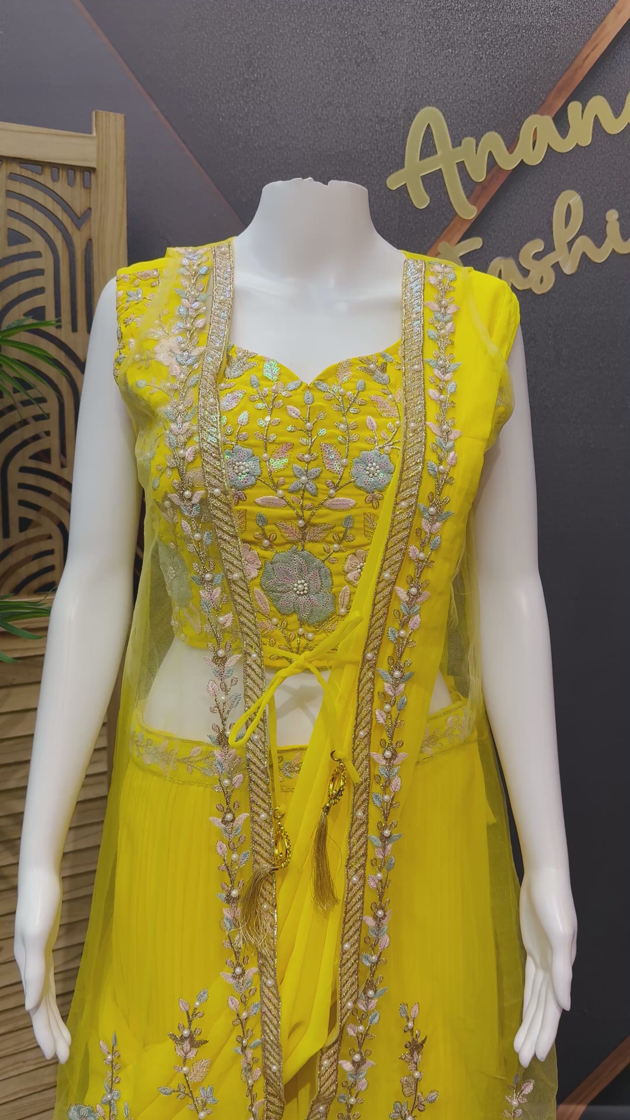 Yellow Ready To Wear Saree