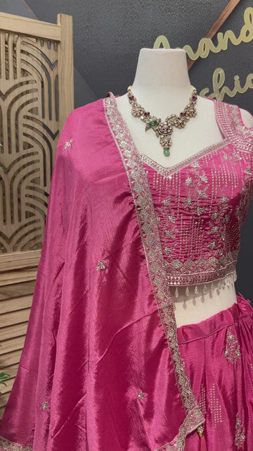 Pastel Pink - Plus size lehenga set