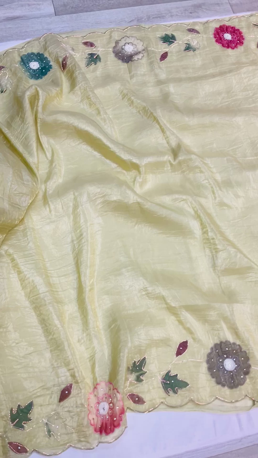 Glass tissue saree in pastel green