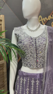 Purple Party Wear Lehenga set