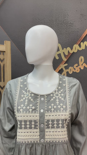 Gray - Rayon Short Kurti
