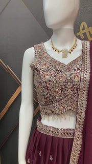 Maroon Party Wear Lehenga set